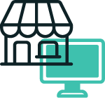 Animerad bild på datorskärm och hus